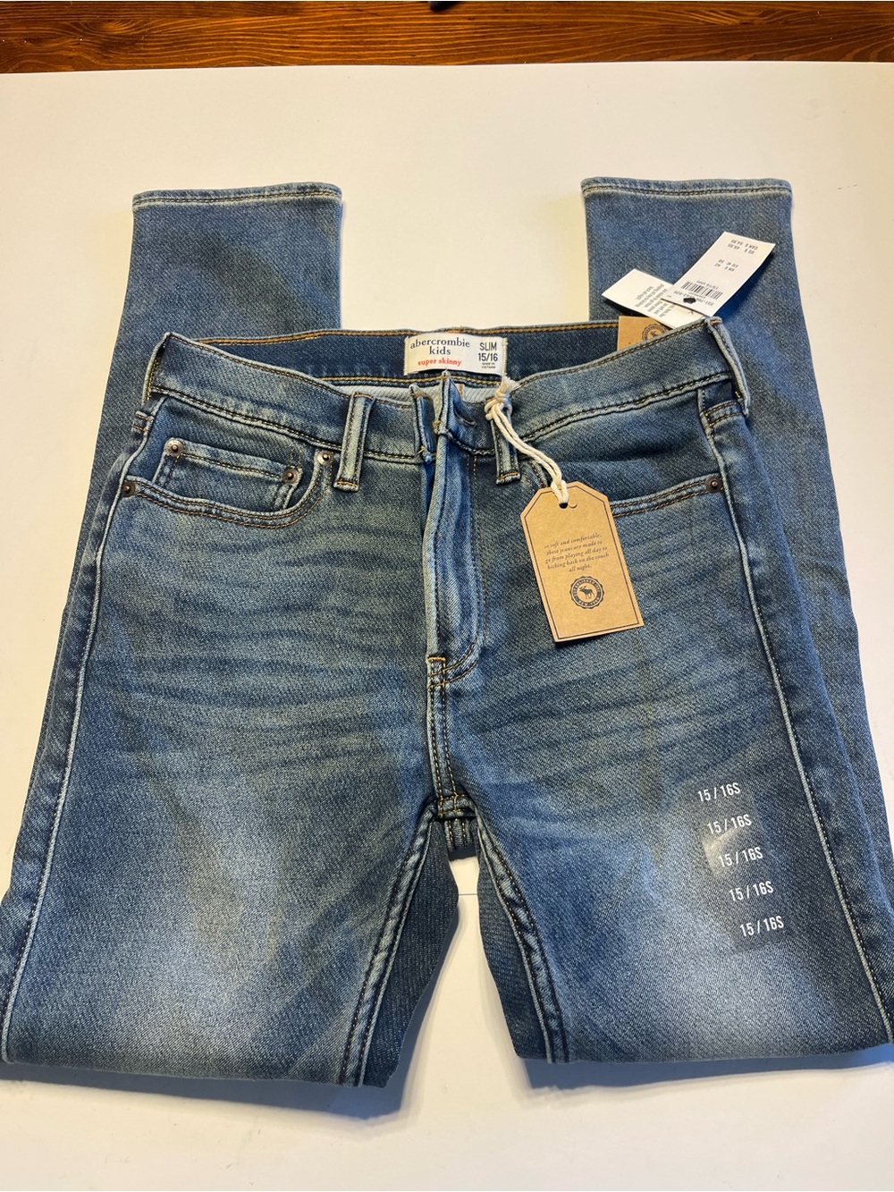 abercrombie kids light blue slim jeans